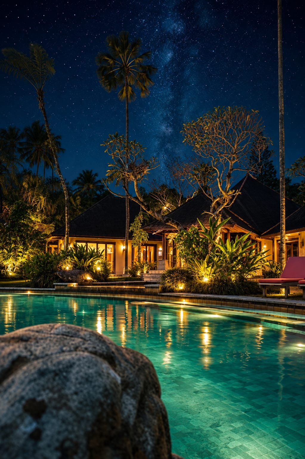 Aerial view of the Ubud villa estate